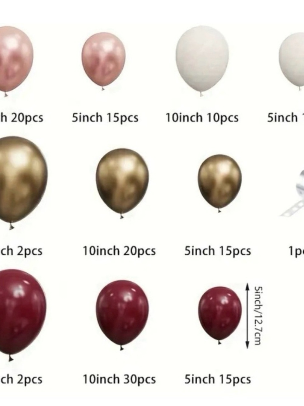 Elegant Burgundy & Rose Gold Party Balloon Garland - Picture 2 of 4
